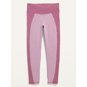 OLD NAVY Girls High-Waisted PowerChill Two-Tone 7/8-Length Leggings - Rose L